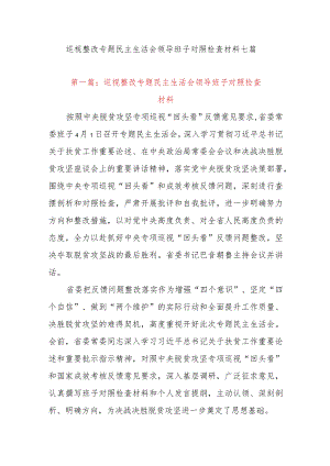 巡视整改专题民主生活会领导班子对照检查材料七篇.docx