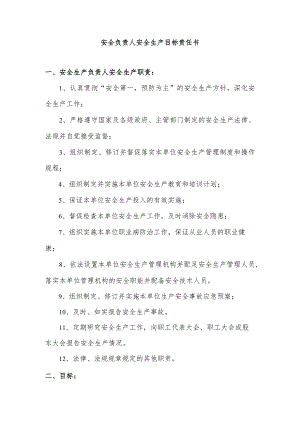 安全负责人安全生产目标责任书.docx