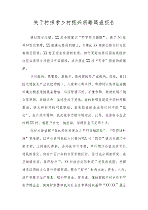 关于村探索乡村振兴新路调查报告.docx
