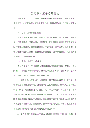 公司审计工作总结范文.docx