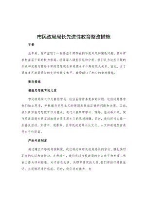市民政局局长先进性教育整改措施.docx