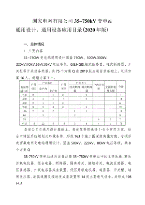 国家电网有限公司35-750kV变电站通用设计、通用设备应用目录（2020年版）.docx