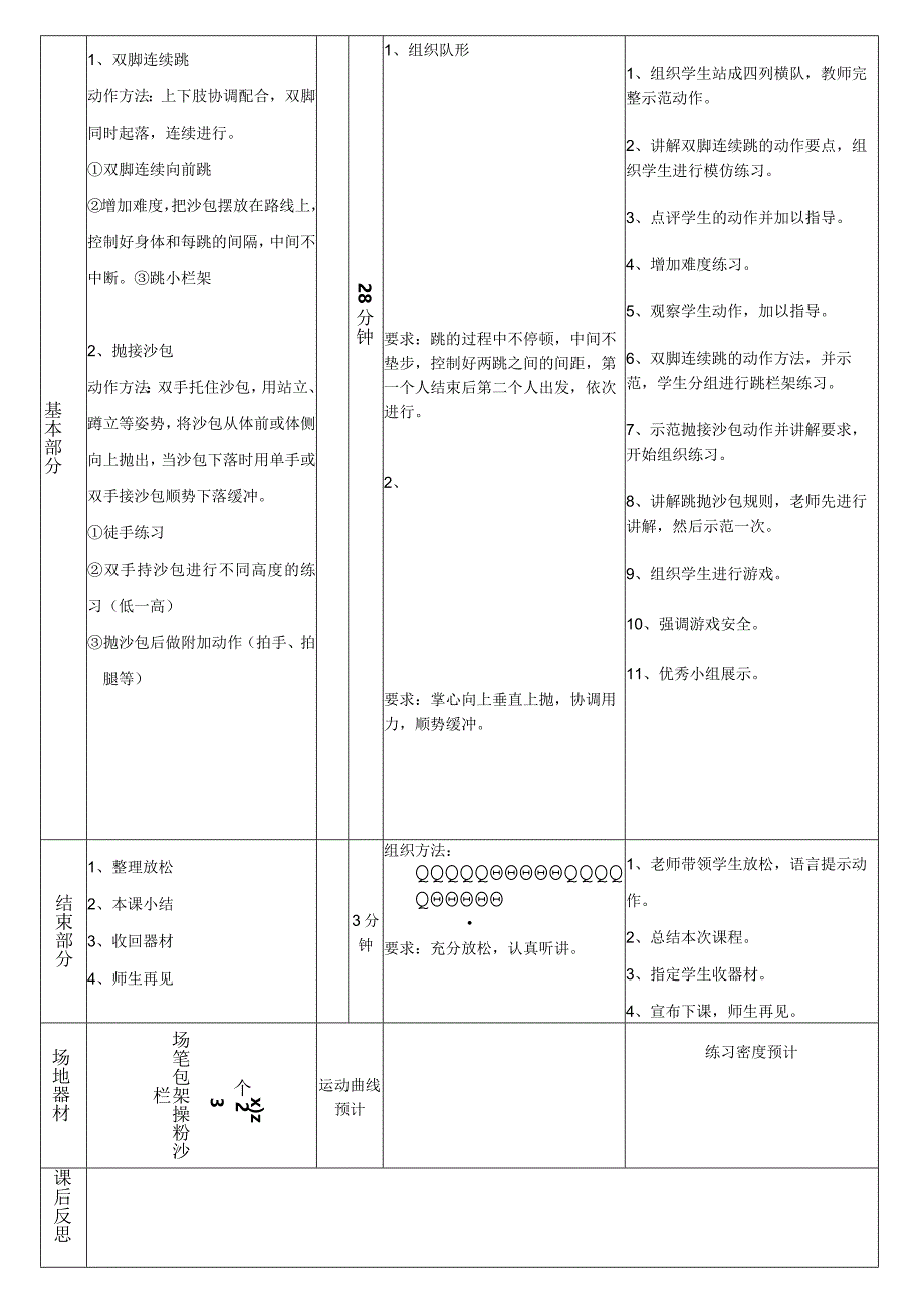 双脚连续跳抛接轻物(教案)人教版体育一年级上册.docx_第2页