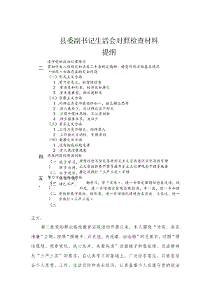 县委副书记生活会对照检查材料.docx