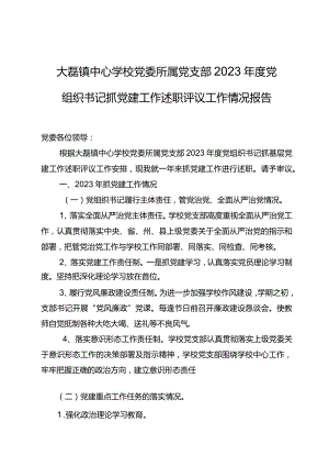 小学党支部书记2023年度述职报告.docx