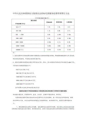 招标代理、造价咨询、监理取费依据.docx