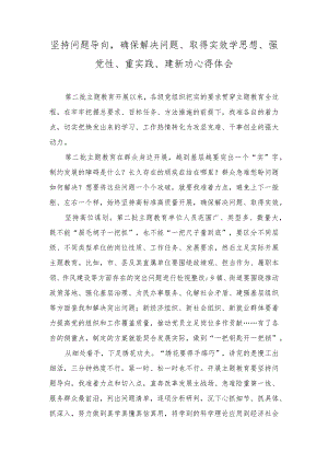 坚持问题导向确保解决问题、取得实效学思想、强党性、重实践、建新功心得体会、工作报告（2篇）.docx