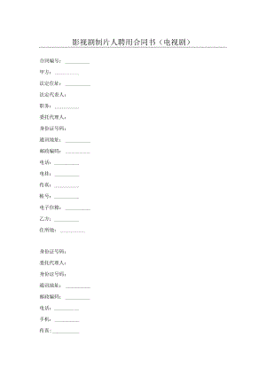 影视剧制片人聘用合同书(电视剧).docx