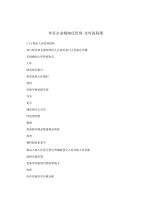 外资企业精细化管理-仓库流程图.docx
