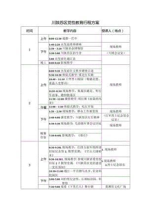 巴中通江党性教育课表.docx