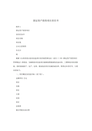 固定资产投资项目责任书.docx