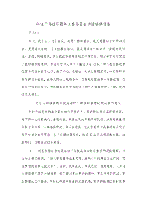 年轻干部挂职锻炼工作部署会讲话稿供借鉴.docx