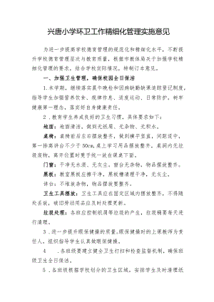 兴唐小学环卫工作精细化管理实施意见.docx