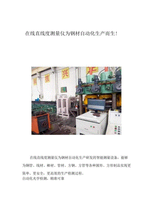 在线直线度测量仪助力钢材自动化生产.docx