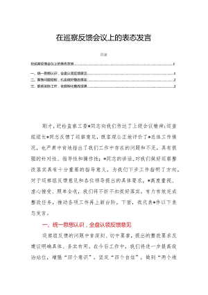在巡察反馈会议上的表态发言.docx