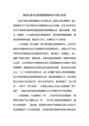 基层纪委书记教育整顿集体学习研讨发言.docx