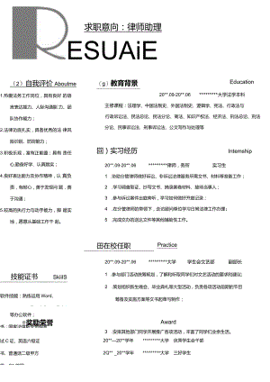 律师个人简历法律类无经验应届生法务专员求职模板.docx