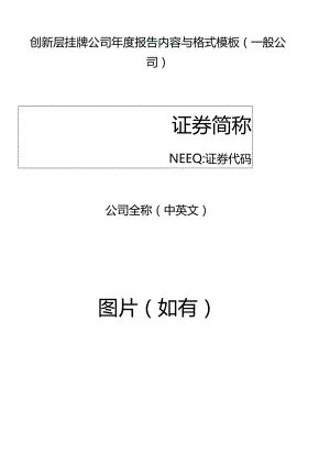 创新层挂牌公司2022年年度报告内容与格式模板（一般公司）.docx