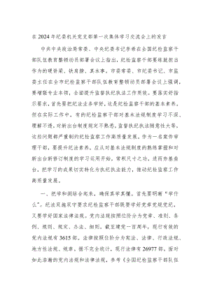 在2024年纪委机关党支部第一次集体学习交流会上的发言.docx