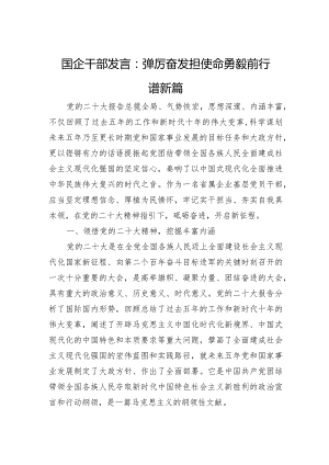国企干部发言：踔厉奋发担使命勇毅前行谱新篇.docx