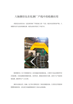 八轴测径仪在轧钢厂产线中的检测应用.docx
