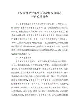 工贸领域突发事故应急救援综合演习评估总结报告.docx
