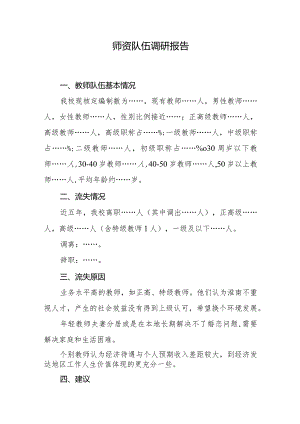 师资队伍调研报告.docx