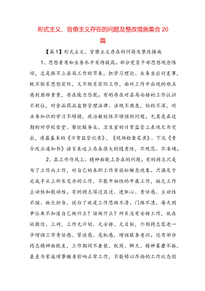 形式主义、官僚主义存在的问题及整改措施集合20篇.docx