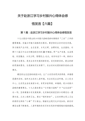 关于赴浙江学习乡村振兴心得体会感悟发言【六篇】.docx