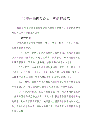 市审计局机关公文办理流程规范.docx