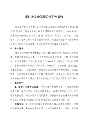 师庄乡安全风险分析研判报告.docx