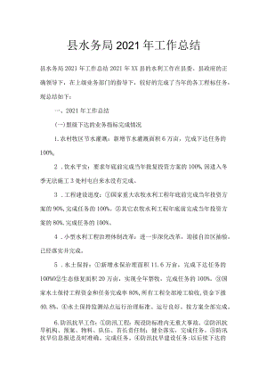 县水务局2021年工作总结.docx