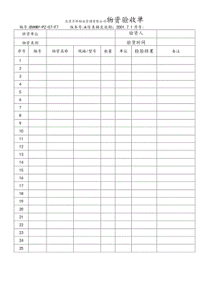 北京万科物业管理有限公司物资验收单.docx