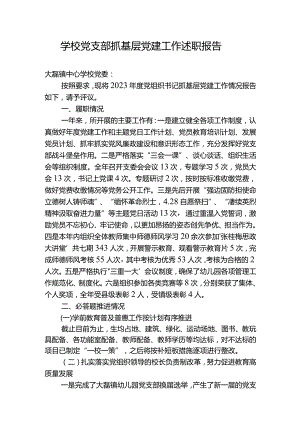 学校2023年党支部抓基层党建工作述职报告九.docx