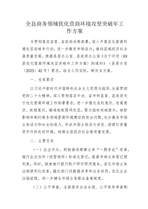 全县商务领域优化营商环境攻坚突破年工作方案.docx