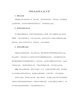 动脉出血的止血方法.docx