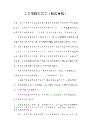党支部简介范文(精选6篇).docx