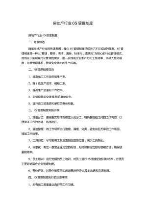 房地产行业6S管理制度.docx