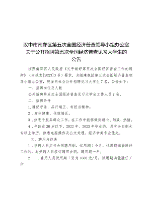 南郑县审计局公益性岗位招聘工作计划.docx