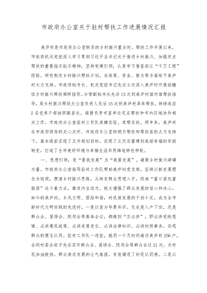 市政府办公室关于驻村帮扶工作进展情况汇报.docx