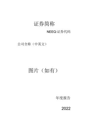 基础层挂牌公司2022年年度报告内容与格式模板（一般公司）.docx
