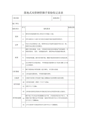 双排钢管脚手架验收记录表.docx