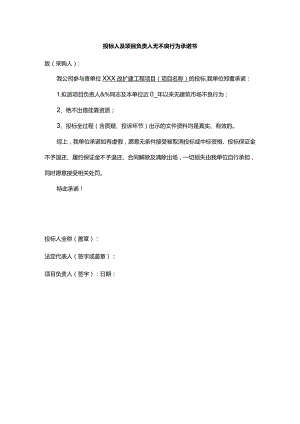 投标人及项目负责人无不良行为承诺书.docx