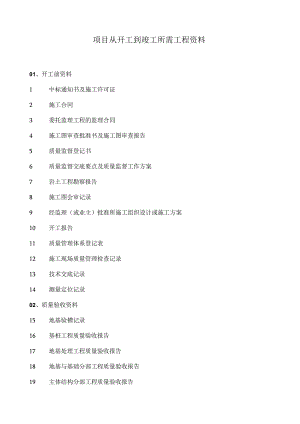 建设项目从开工到竣工所需工程资料.docx