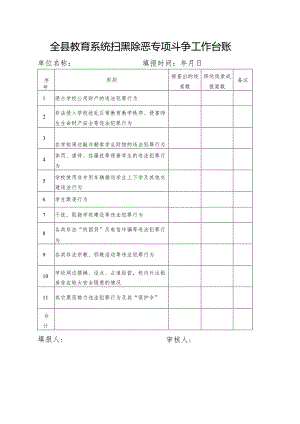全县教育系统扫黑除恶专项斗争工作台账.docx