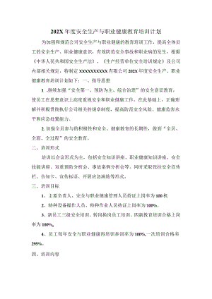 公司安全生产教育培训计划模板.docx