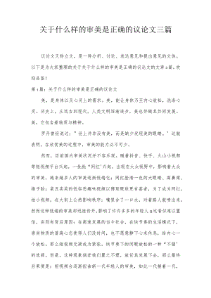 关于什么样的审美是正确的议论文三篇.docx