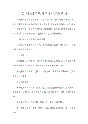公司团建拓展训练活动方案策划.docx