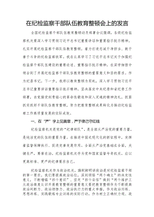 在纪检监察干部队伍教育整顿会上的发言5篇.docx