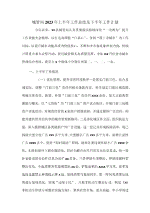 城管局2023年上半年工作总结及下半年工作计划.docx